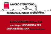 “Lavoro e territorio: occupazione, futuro e prospettive” La Cgil all’UniStraSi