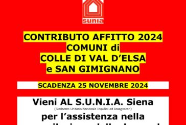 Contributo affitto 2024 dei Comuni di Colle e San Gimignano