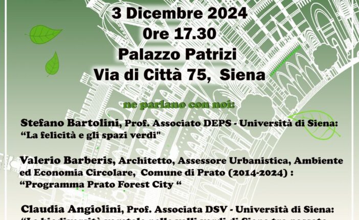 Con Siena Sostenibile si parla del ruolo del verde nelle aree urbane