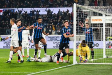 Milan battuto 2-1, l'Atalanta suona la nona e va in testa