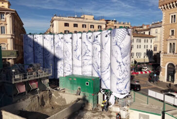 Webuild, svelata a piazza Venezia la prima opera di "Murales"