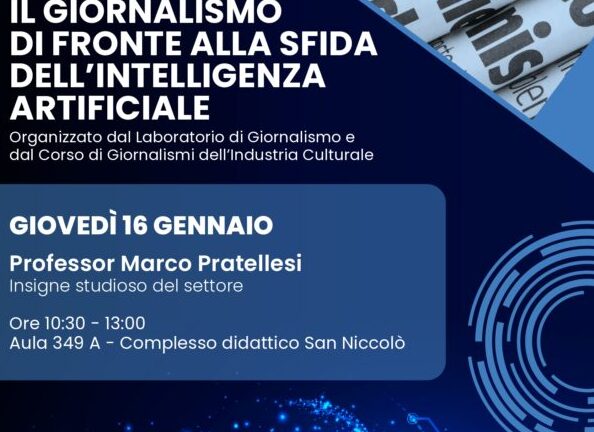 Incontro-lezione con Marco Pratellesi su “Il giornalismo di fronte alla sfida dell’IA”