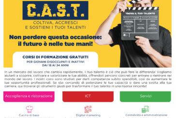 Progetto C.A.S.T. per giovani disoccupati fra 18 e 34 anni: iscrizioni ancora aperte