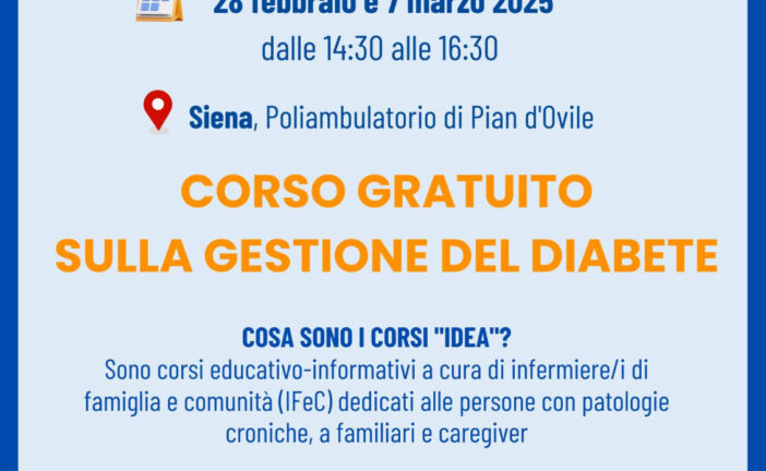 In Pian d’Ovile torna il corso IDEA sul diabete