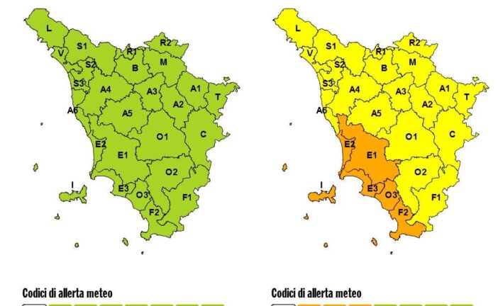 Codice arancione per rischio idrogeologico e temporali forti