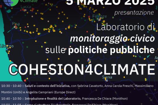 “Cohesion4Climate”: un laboratorio per conoscere ed innovare all’UniSi