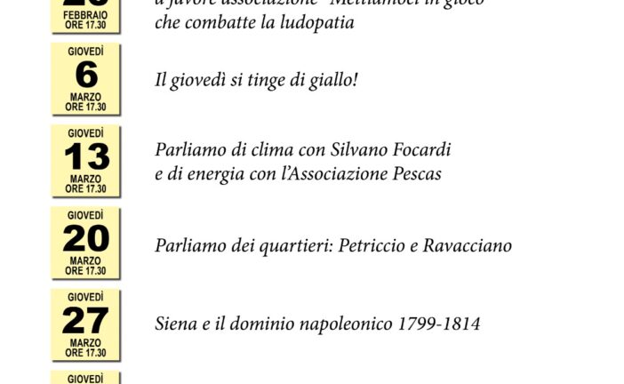 Betti Editrice e Asp Città di Siena presentano “I Giove-dì Libri”