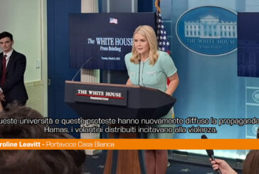 Usa, Leavitt "Proteste università diffondono propaganda di Hamas"