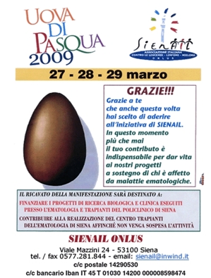 Le uova di Pasqua dell’Ail in vendita a Siena e provincia