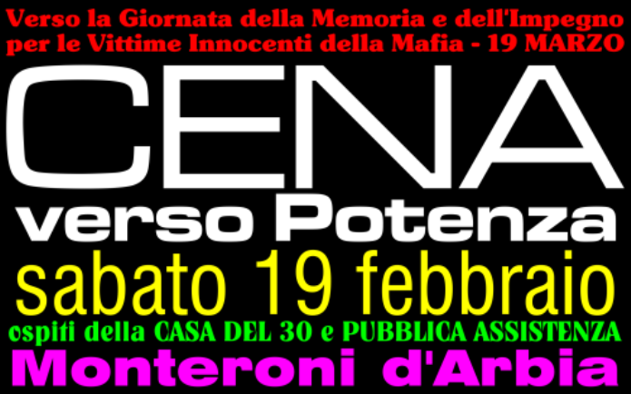 Libera a Siena: cena-evento per promuovere la Giornata della memoria e dell’impegno per le vittime innocenti della mafia